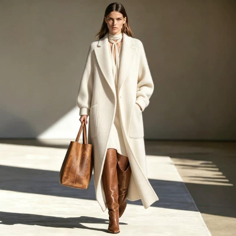 New Fallwinter Womens Long Lapel Coat